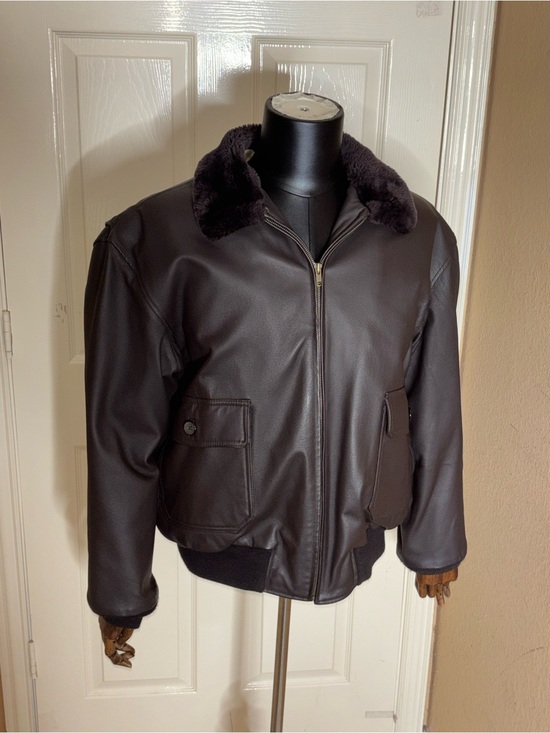 US Navy Other - VTG Navy Airborne Leathers Lined Leather Pilots Flight Bomber Jacket L